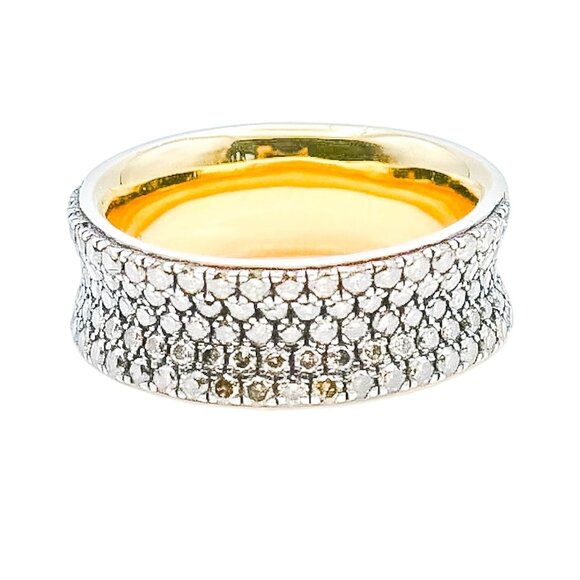 Vintage Moissanite Ring Size 6.5 in Gold Over Sterling Silver